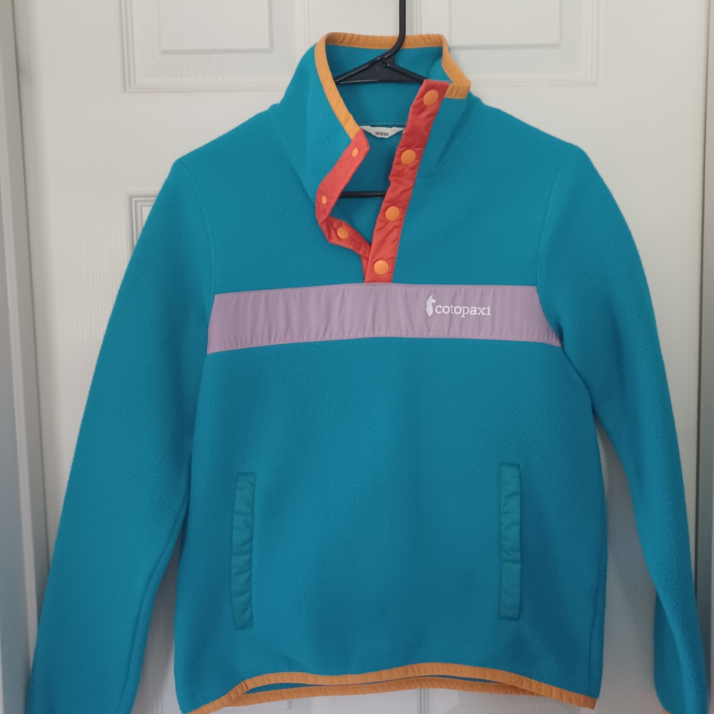 Womens Cotopaxi Blue Fleece with Orange and Purple Accents NWOT